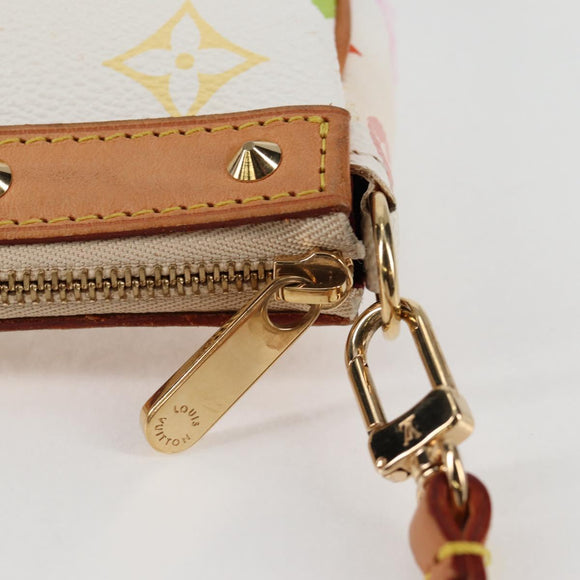 LOUIS VUITTON Multicolor Pochette Accessoires Pouch White M92649 Auth 128866V