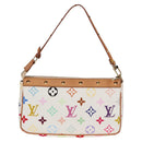 LOUIS VUITTON Multicolor Pochette Accessoires Pouch White M92649 Auth 128866V-3