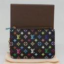 LOUIS VUITTON Monogram Pochette Cles NM Coin Purse Black M60279 Auth 128878SAV-12