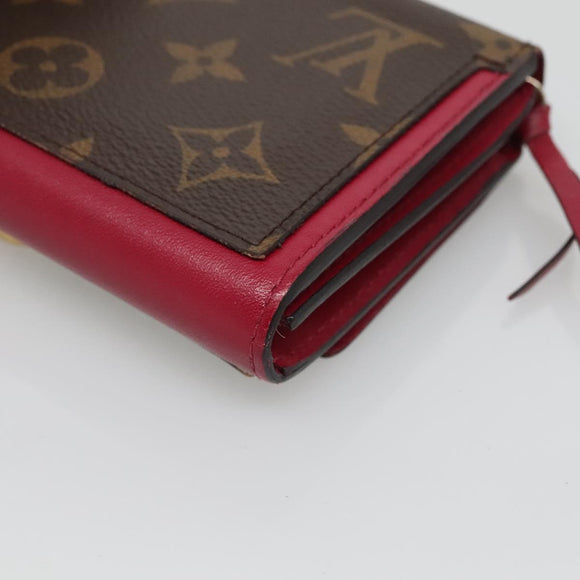 LOUIS VUITTON Monogram Portefeuille Flor Compact Wallet Fuchsia M64588 LV 128881