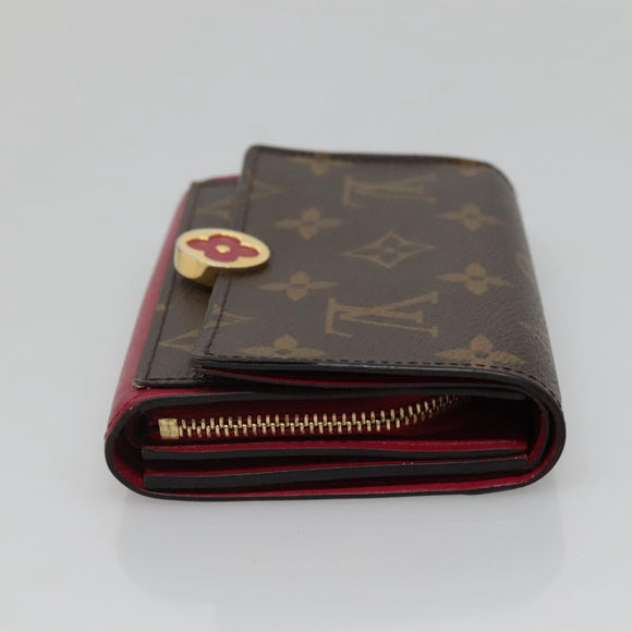 LOUIS VUITTON Monogram Portefeuille Flor Compact Wallet Fuchsia M64588 LV 128881
