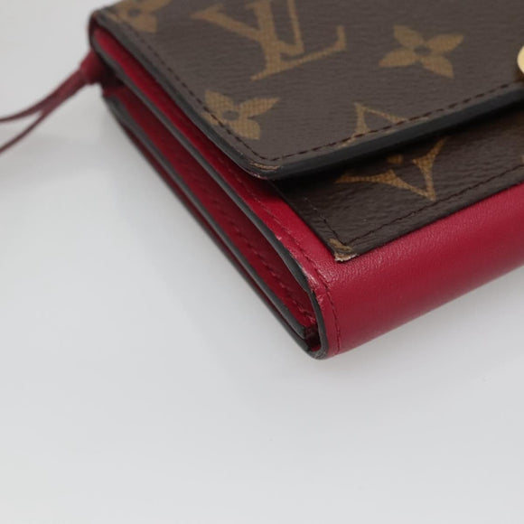 LOUIS VUITTON Monogram Portefeuille Flor Compact Wallet Fuchsia M64588 LV 128881