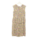 CHANEL Sleeveless Dress Silk Pink CC Auth 128883M-1