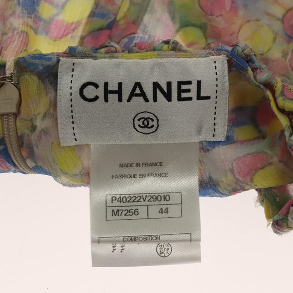 CHANEL Sleeveless Dress Silk Pink CC Auth 128883M