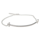 TIFFANY&Co. T Smile White Gold Bracelet K18 Gold 750 Silver Auth 128894M-1