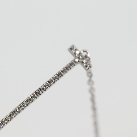 TIFFANY&Co. T Smile White Gold Bracelet K18 Gold 750 Silver Auth 128894M