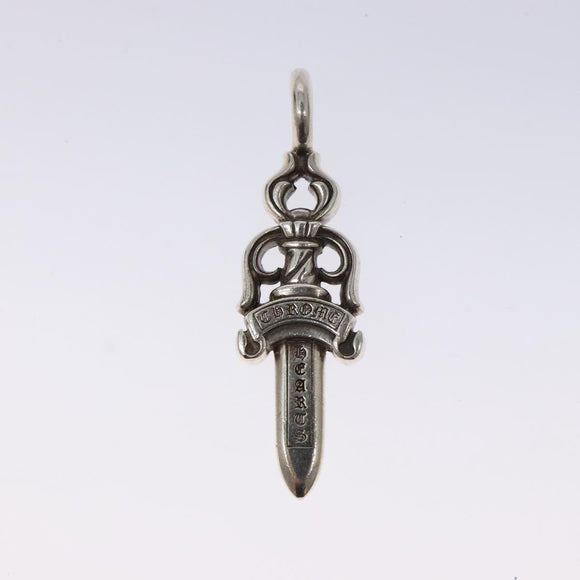 Chrome Hearts Double Dagger Pendant Top Ag925 Silver Auth 128897M