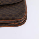 CELINE Macadam Canvas Shoulder Bag PVC Leather Brown Gold Auth 128916-15