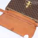 CELINE Macadam Canvas Shoulder Bag PVC Leather Brown Gold Auth 128916-9