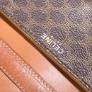 CELINE Macadam Canvas Shoulder Bag PVC Leather Brown Gold Auth 128916-19