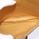 CELINE Macadam Canvas Shoulder Bag PVC Leather Brown Gold Auth 128916-22