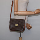 CELINE Macadam Canvas Shoulder Bag PVC Leather Brown Gold Auth 128916-25