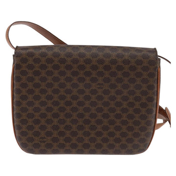 CELINE Macadam Canvas Shoulder Bag PVC Leather Brown Gold Auth 128916 - 0