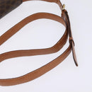 CELINE Macadam Canvas Shoulder Bag PVC Leather Brown Gold Auth 128916-7