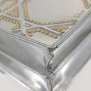 Christian Dior Chain Shoulder Bag Enamel Silver Auth 128918-12