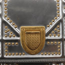 Christian Dior Chain Shoulder Bag Enamel Silver Auth 128918-15