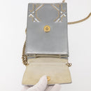 Christian Dior Chain Shoulder Bag Enamel Silver Auth 128918-16