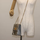 Christian Dior Chain Shoulder Bag Enamel Silver Auth 128918-25