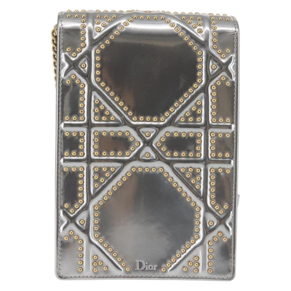 Christian Dior Schouderkettingtas Emaille Zilver Origineel 128918