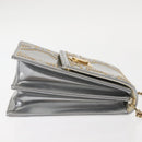 Christian Dior Chain Shoulder Bag Enamel Silver Auth 128918-4