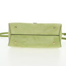 Salvatore Ferragamo Hand Bag Suede Leather 2way Green Gold Auth 128919V-11