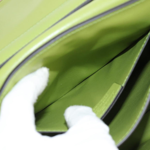 Salvatore Ferragamo Hand Bag Suede Leather 2way Green Gold Auth 128919V