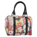 FENDI Zucchino Canvas Boston Bag Beige Gold Auth 128920V-1