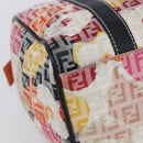 FENDI Zucchino Canvas Boston Bag Beige Gold Auth 128920V-11