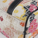 FENDI Zucchino Canvas Boston Bag Beige Gold Auth 128920V-12