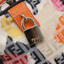 FENDI Zucchino Canvas Boston Bag Beige Gold Auth 128920V-14