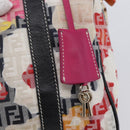 FENDI Zucchino Canvas Boston Bag Beige Gold Auth 128920V-16