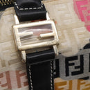 FENDI Zucchino Canvas Boston Bag Beige Gold Auth 128920V-17