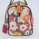 FENDI Zucchino Canvas Boston Bag Beige Gold Auth 128920SAV-4