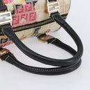 FENDI Zucchino Canvas Boston Bag Beige Gold Auth 128920V-7