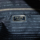 PRADA Hand Bag Nylon Leather Black Gold Auth 128923A-19
