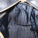 PRADA Hand Bag Nylon Leather Black Gold Auth 128923A-20