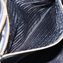 PRADA Hand Bag Nylon Leather Black Gold Auth 128923A-22