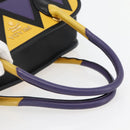 PRADA Hand Bag Nylon Leather Black Gold Auth 128923A-7