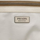 PRADA Tote Bag Raffia White Silver Auth 128924-18