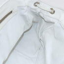 PRADA Tote Bag Raffia White Silver Auth 128924-19