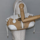 PRADA Tote Bag Raffia White Silver Auth 128924-22