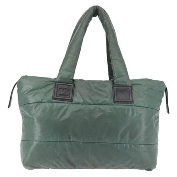 CHANEL Cococoon Tote Bag Nylon Khaki Silver CC Auth 128925 - 0