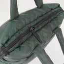 CHANEL Cococoon Tote Bag Nylon Khaki Silver CC Auth 128925-7