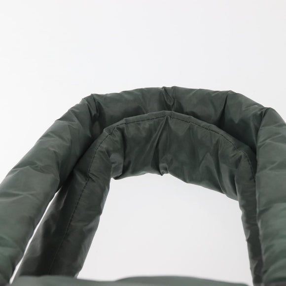 CHANEL Cococoon Tote Bag Nylon Khaki Silver CC Auth 128925