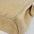 CHANEL V Stitch Hand Bag Lamb Skin Beige Gold CC Auth 128926-10