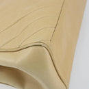CHANEL V Stitch Hand Bag Lamb Skin Beige Gold CC Auth 128926-16