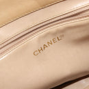 CHANEL V Stitch Hand Bag Lamb Skin Beige Gold CC Auth 128926-17
