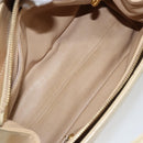 CHANEL V Stitch Hand Bag Lamb Skin Beige Gold CC Auth 128926-11