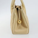 CHANEL V Stitch Hand Bag Lamb Skin Beige Gold CC Auth 128926-4