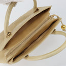 CHANEL V Stitch Hand Bag Lamb Skin Beige Gold CC Auth 128926-6
